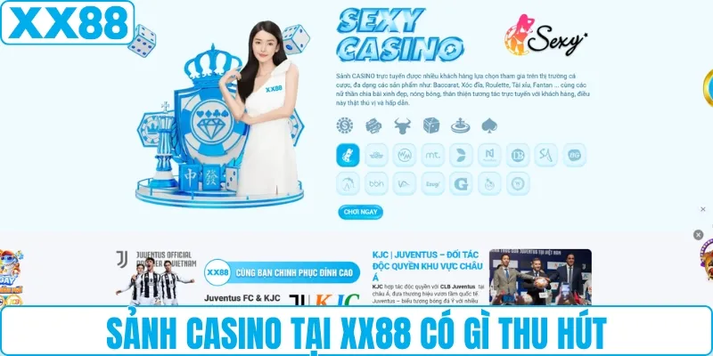 Sảnh casino tại XX88 có gì thu hút