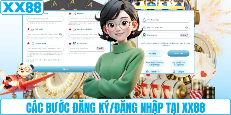 Các bước đăng ký/đăng nhập tại XX88